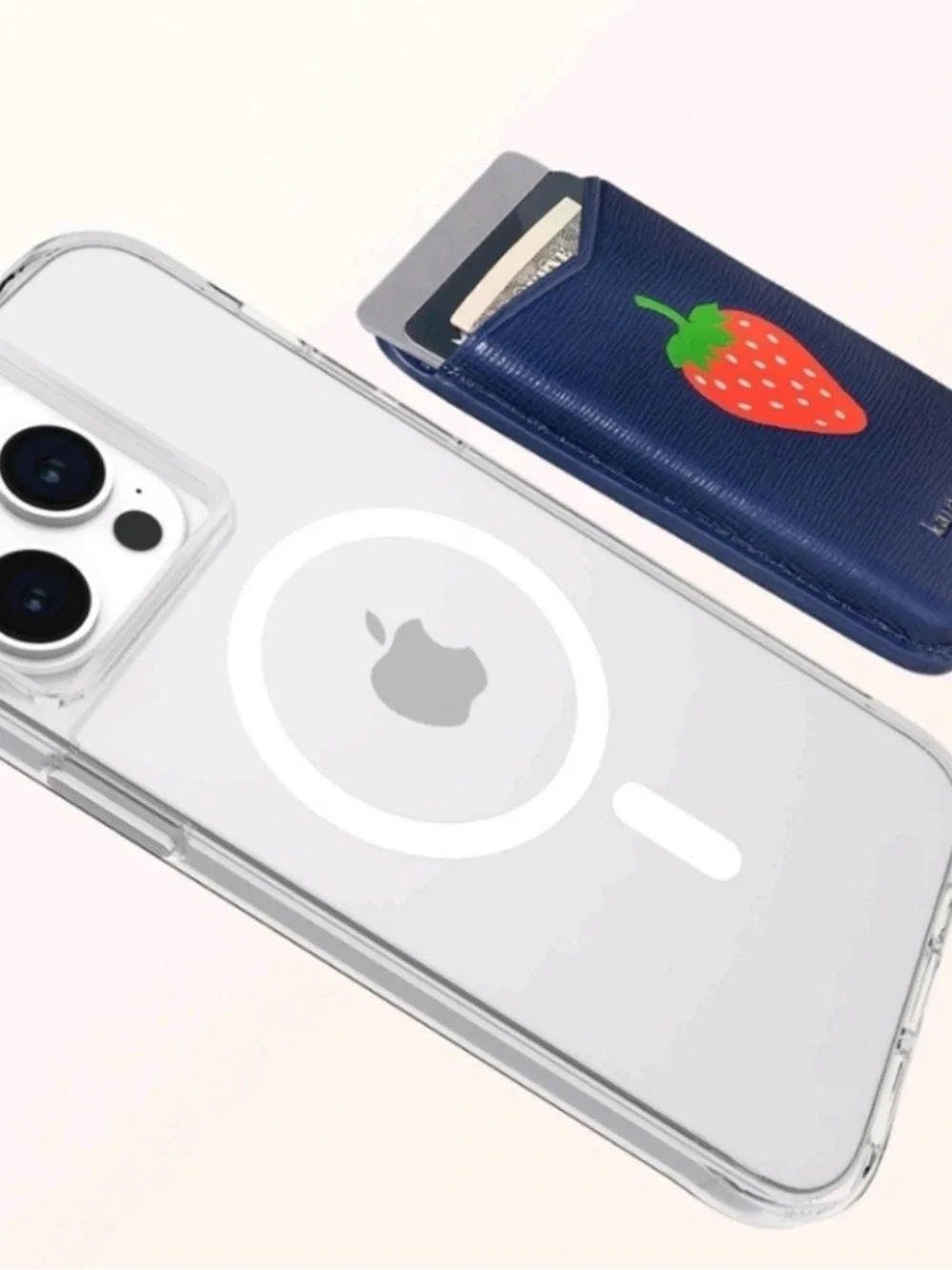 kate spade navy strawberry phone card holder